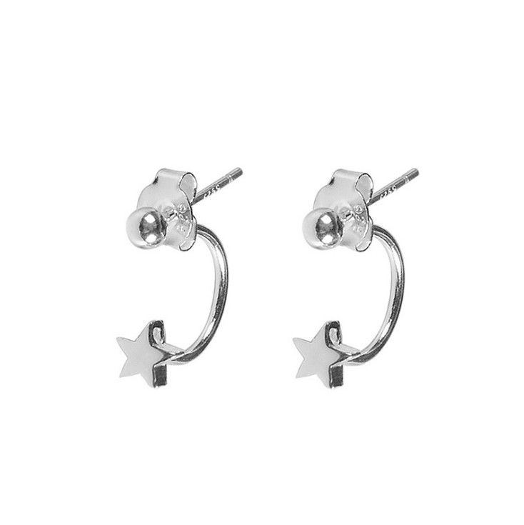 Fashion 925 Sterling Silver Star Ball 3/5mm Stud Earrings Gift K84