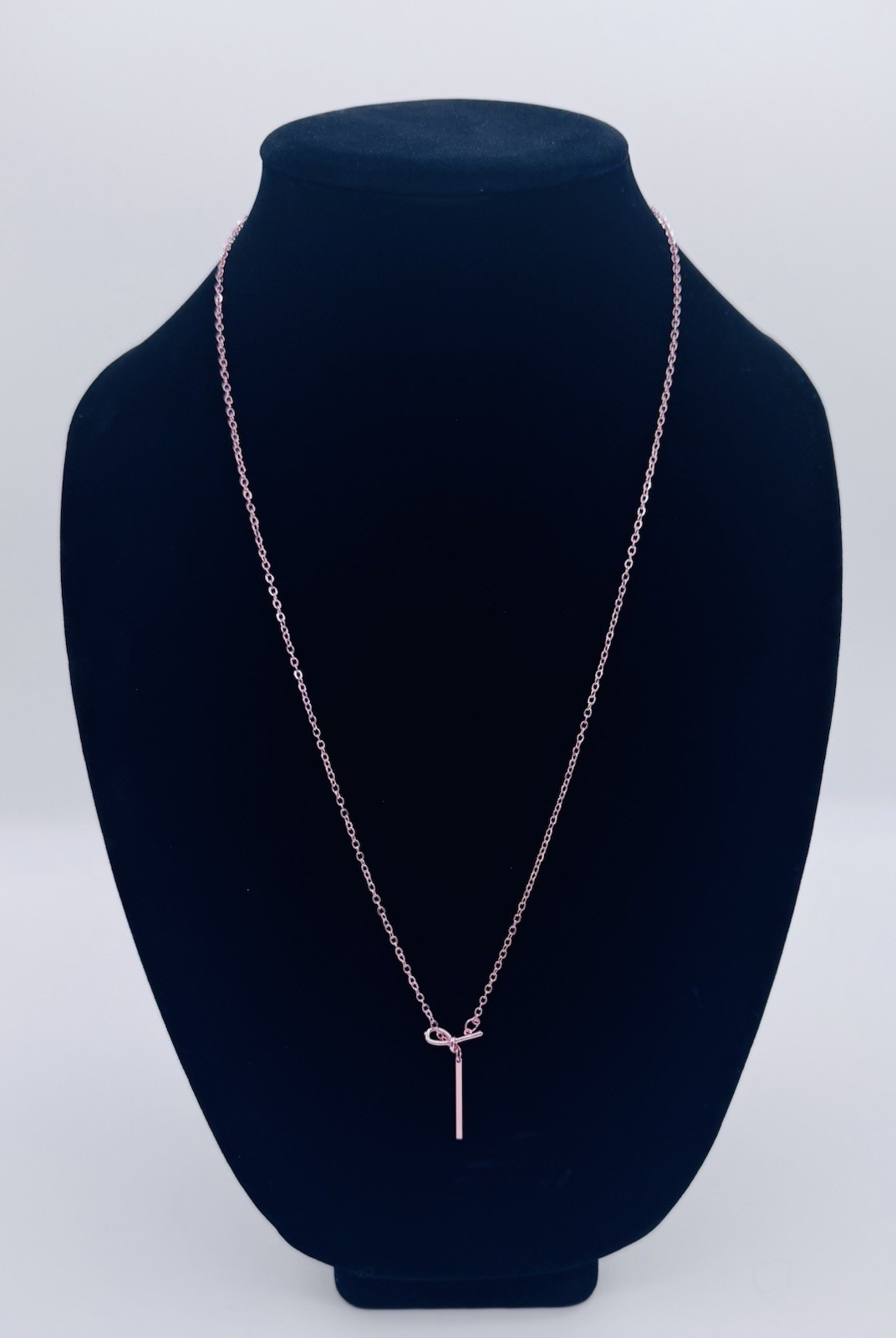 Solid Copper Lariat Bow Necklace | 24in | 3.11g | NWT