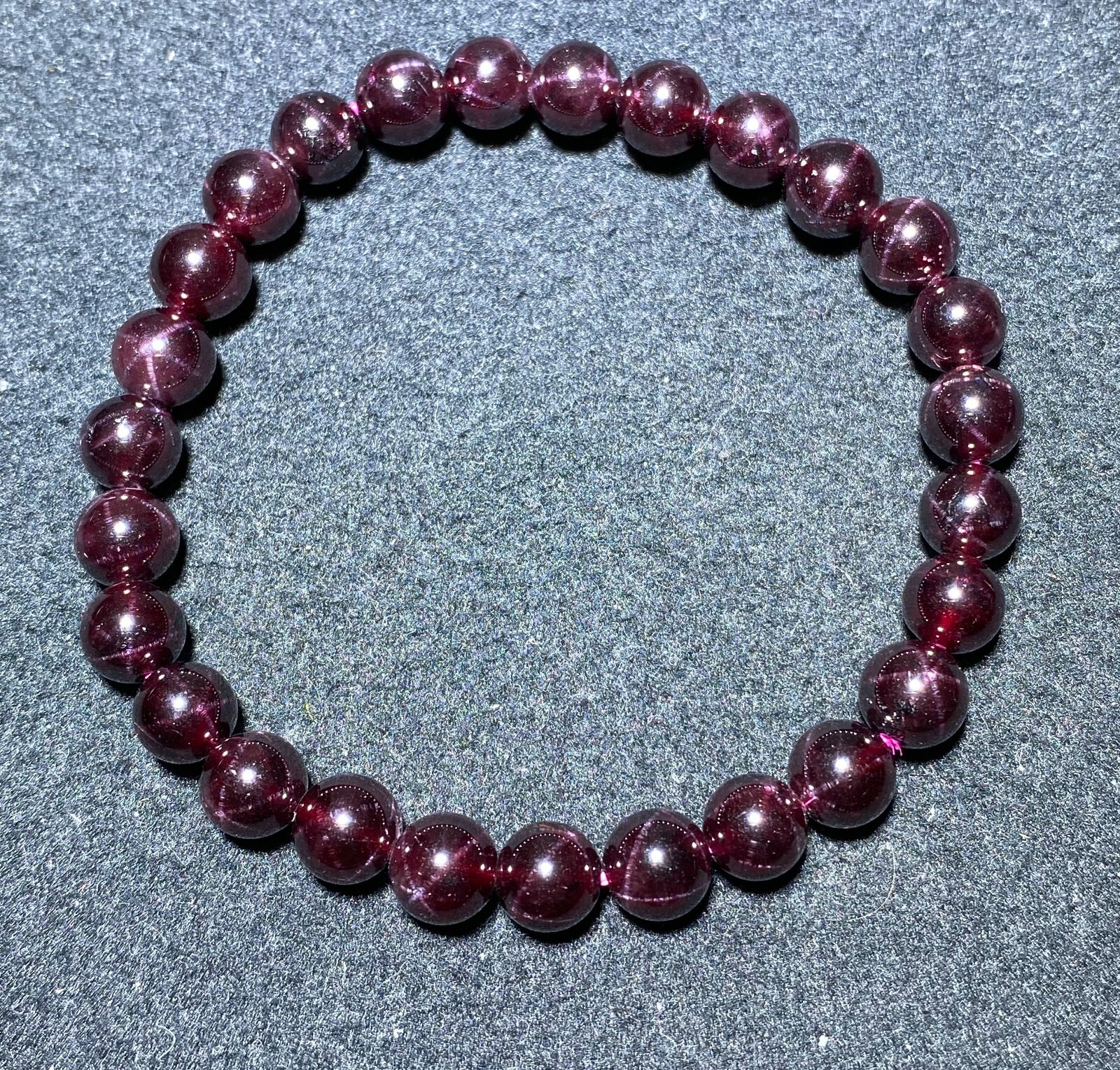 7.3mm Natural Red Starlight Garnet Crystal Beads Bracelet AAAA 1152