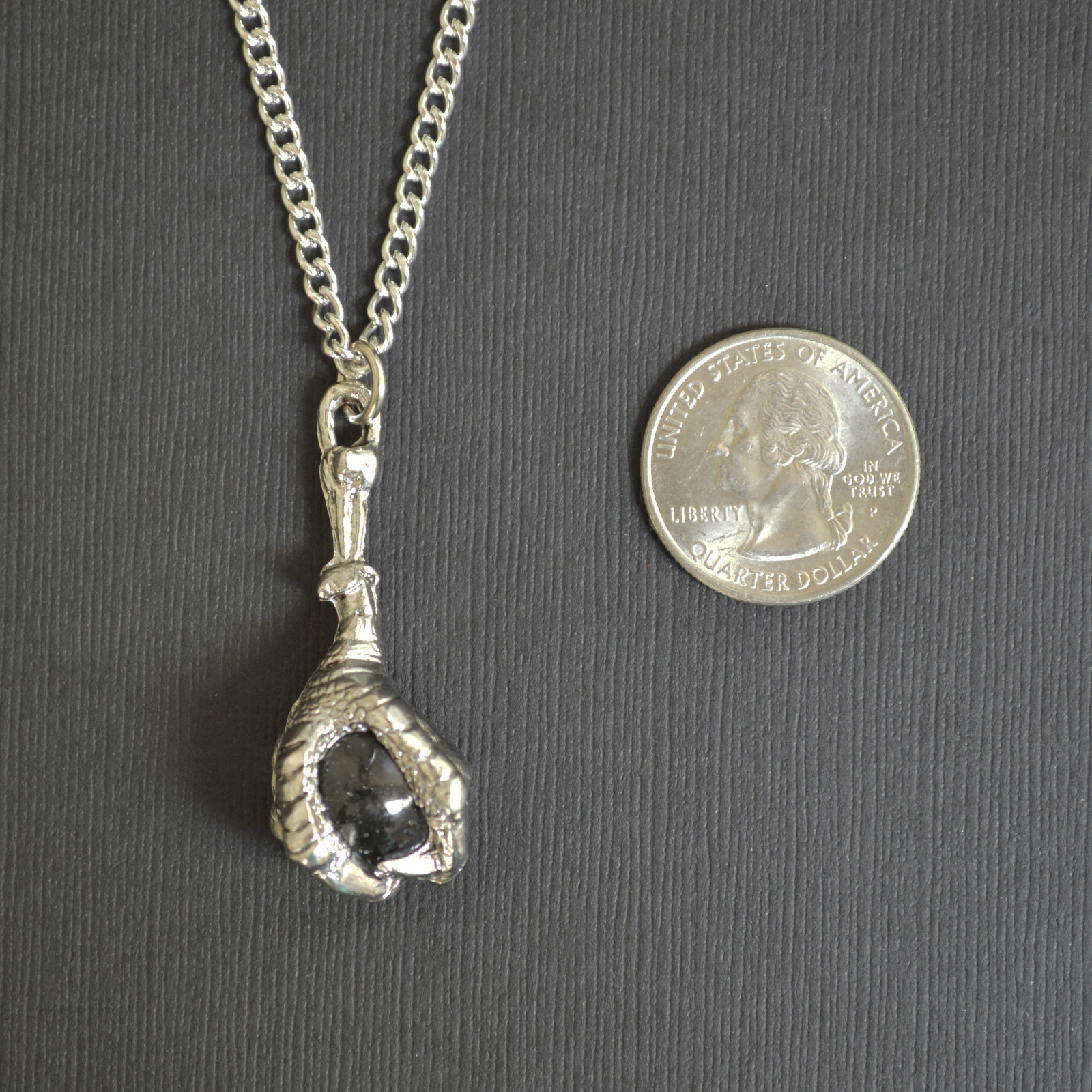 Gothic Dragon Claw Crystal Ball Medieval Renaissance Pendant Necklace NK-552