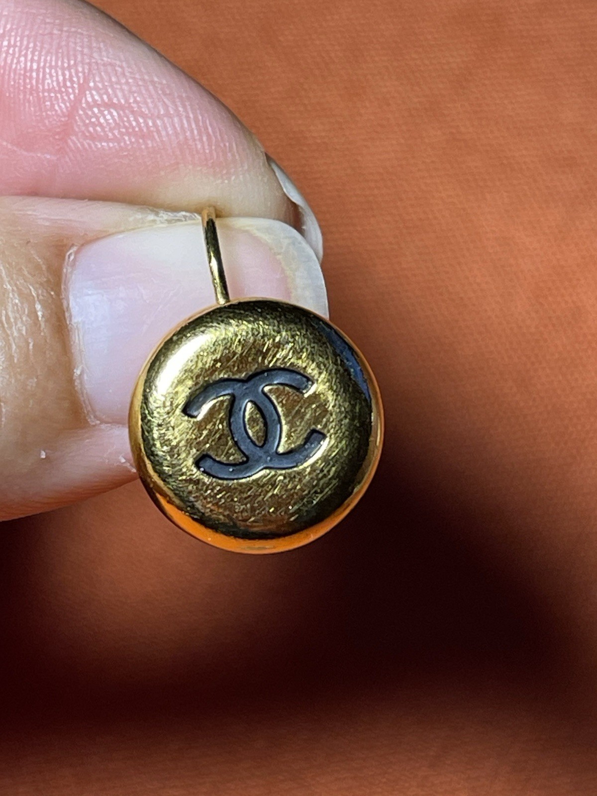 Chanel Single Button Style Gold Earring