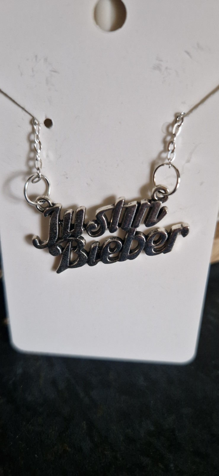 Justin Bieber Necklace In Organza Gift Bag