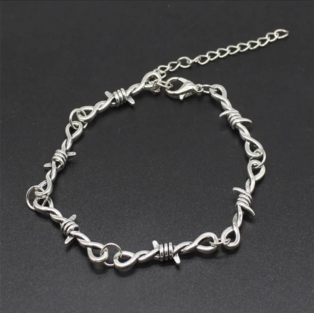 Steel Barbed Wired Silver Bracelet 97-3