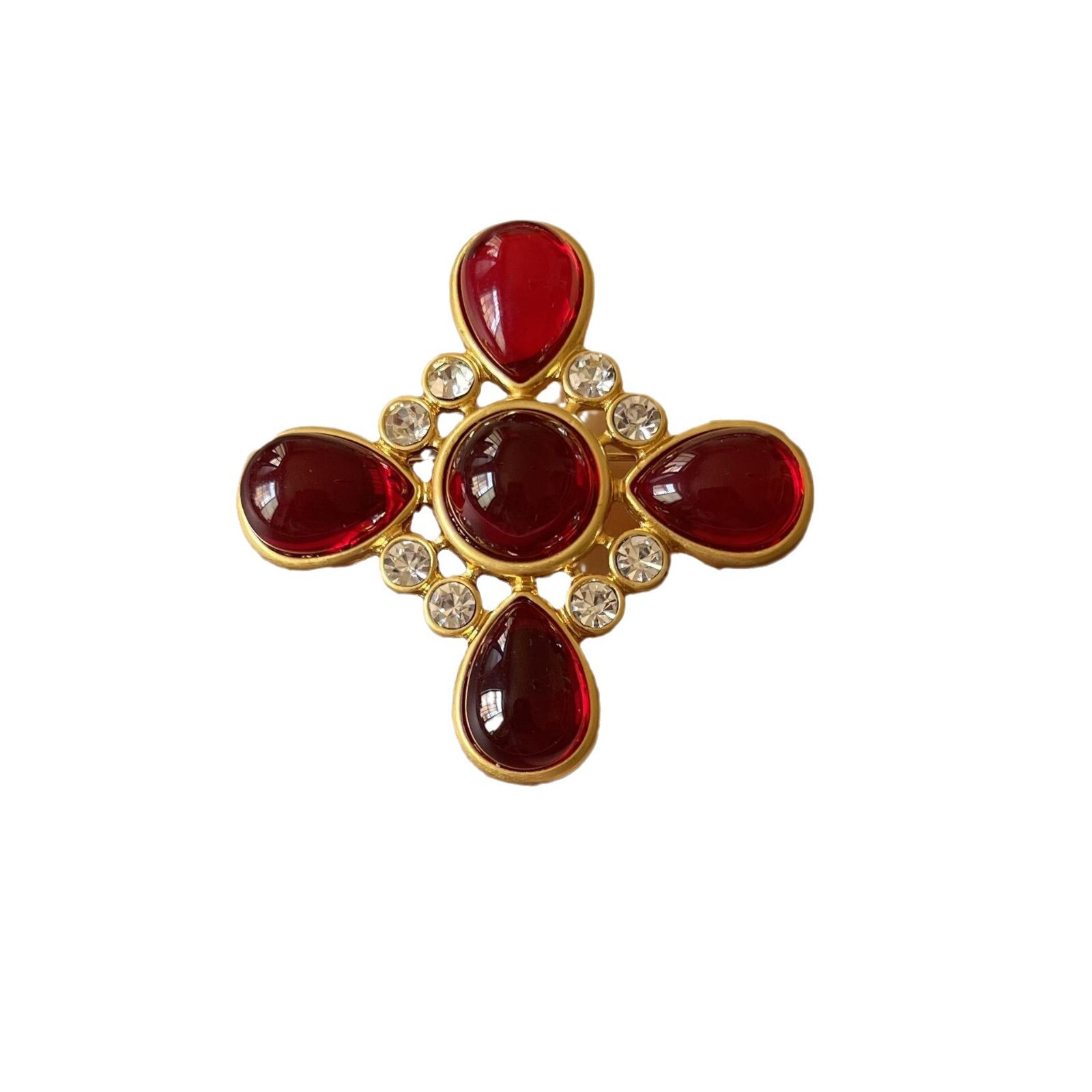 Vintage Floral Cross Sunflower Brooch – Alloy Imitation Pearl Accessory Pin