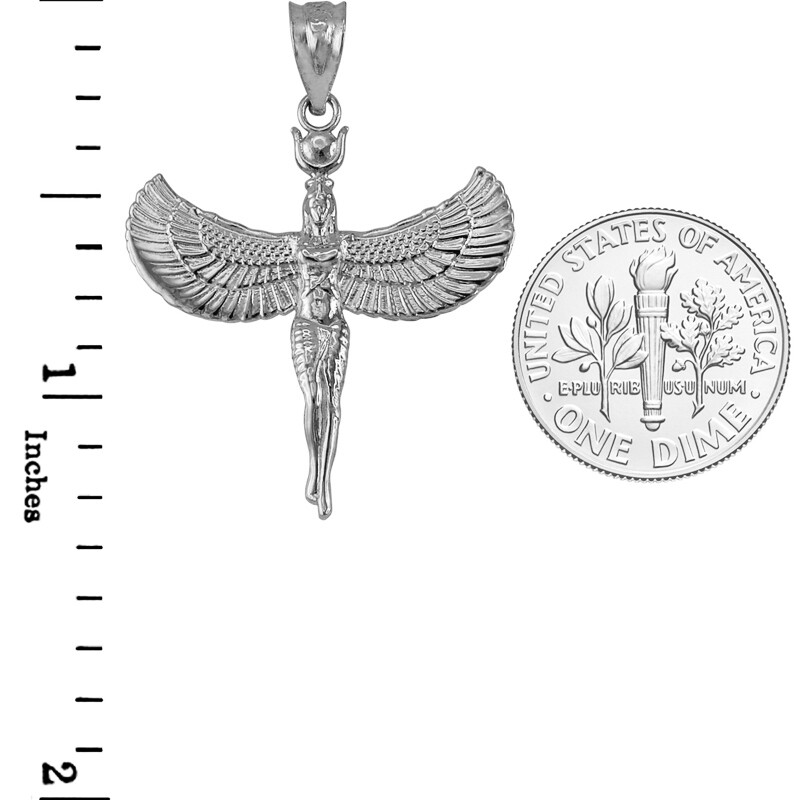 Sterling Silver Isis Egyptian Goddess Pendant Necklace
