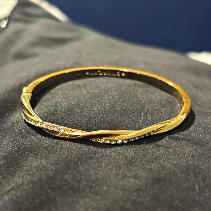GivenchyGold Tone Round Bangle Bracelet,Gold Color Classic Slip-On Wrist Jewelry