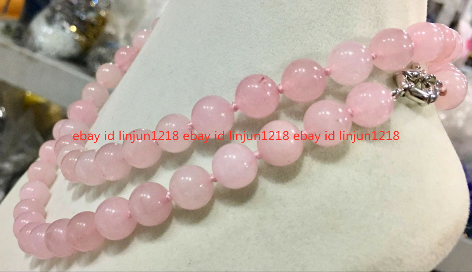 NEW 8mm 10mm 12mm Pink Rose Quartz Gemstone Beads Necklace 18-36” AAA