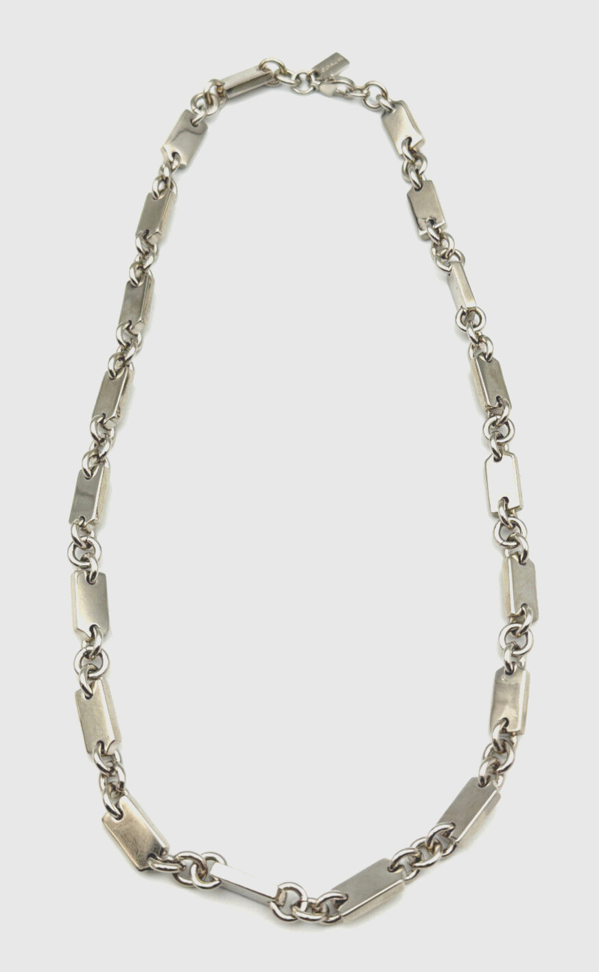 COACH Vintage Multi Chunky Lozenge Links Charms Chain Necklace Silver