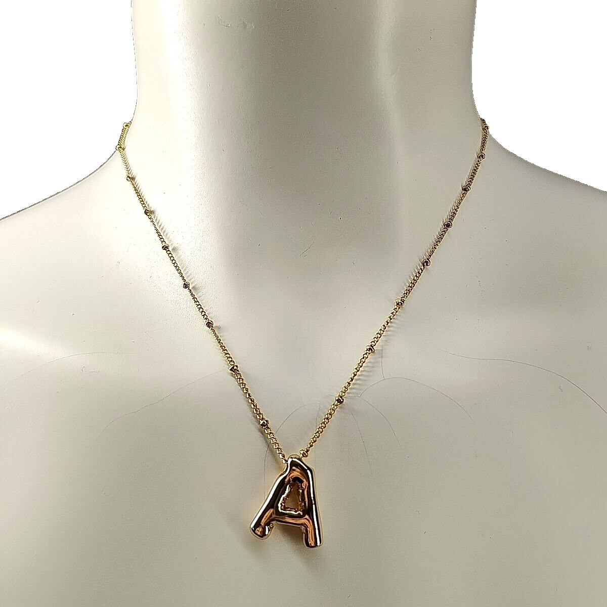 Women Letter A Pendant Necklace Brass Plated Gold Plated 17″