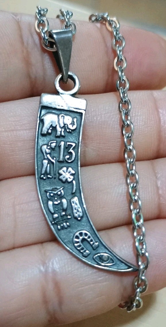 Sterling Silver Stamp 925 Good Luck Sign Pendant +Necklace Stainless Steel 18″