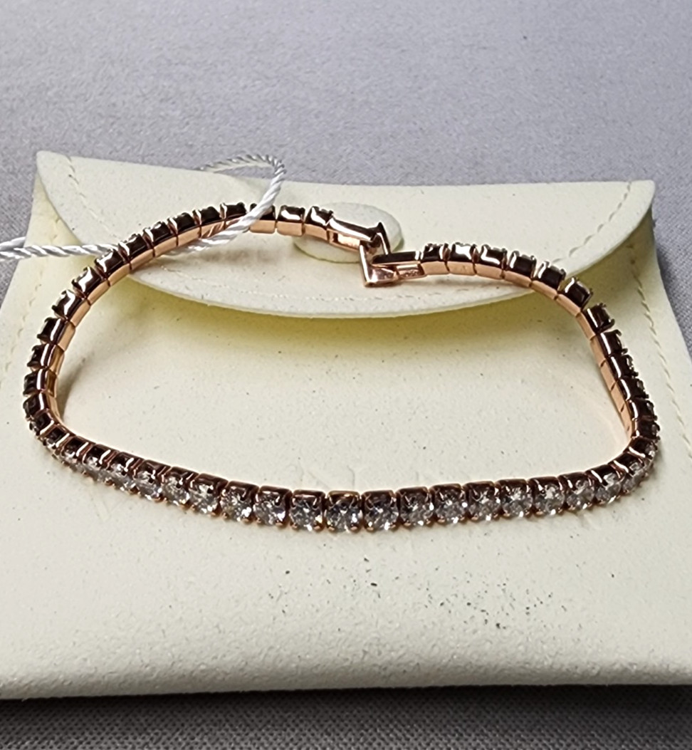 Vanna Rose Gold Vermeil Serena Tennis Bracelet 6.5″ Sterling Silver