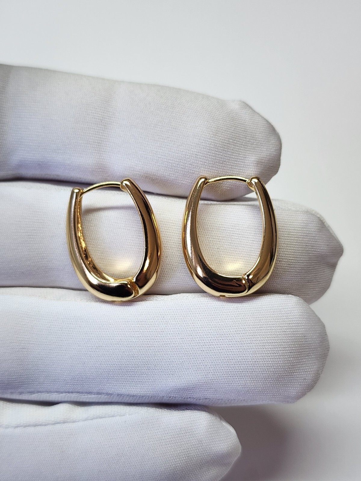 Gold Plated Hoop Dangle Medium Size Earrings Fashion Jewelry for Women 23mm