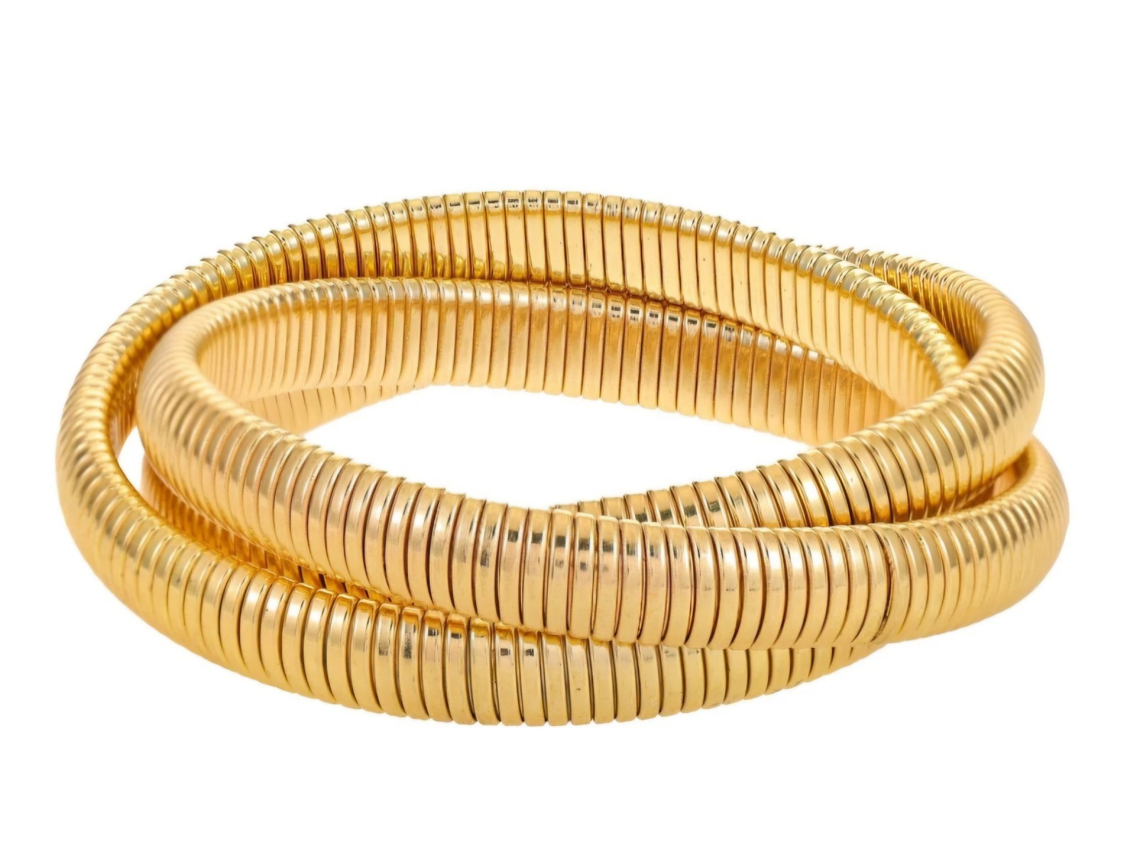 New Time And Tru Gold-Tone Twist Intertwined Bangle Bracelet Fashion Jewelry