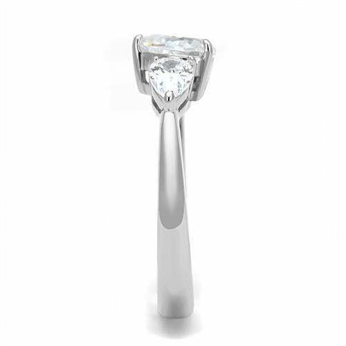 TK3138 – High polished (no plating) Stainless Steel Ring with AAA Grade CZ in
