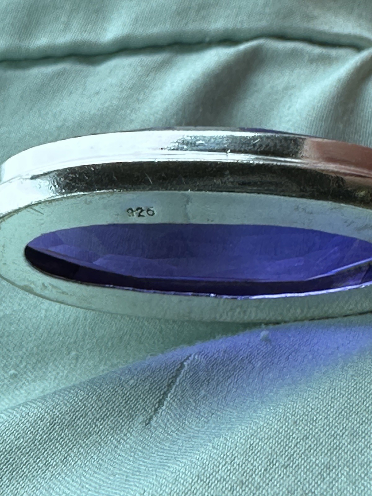 Brilliant Blue Lab Created Tanzanite Pendant High Polished Bezel Gemstone
