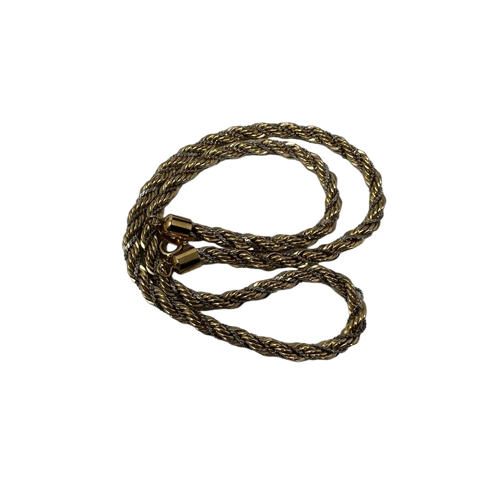 Rope Chain Silver and Gold Tone 5 mm 19 inches long
