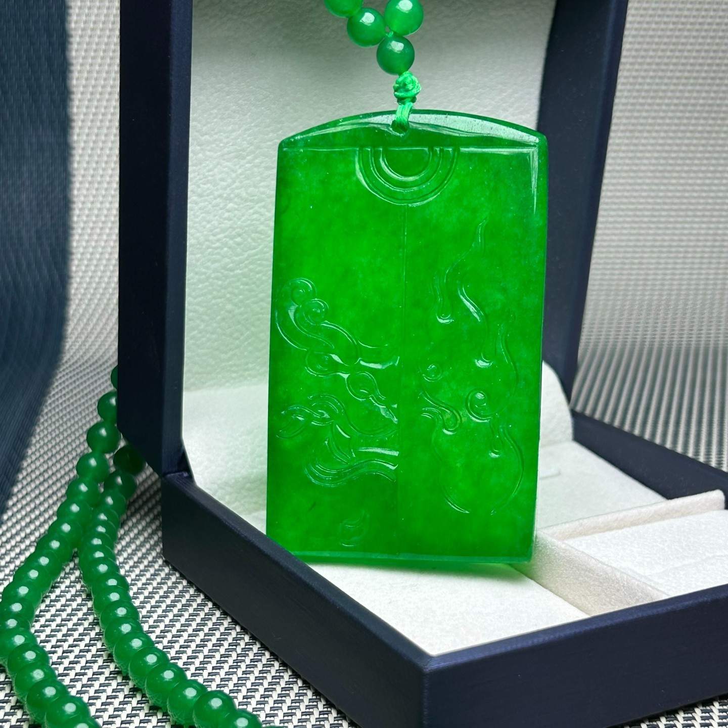 Luckly Natural ice green Burmese Jade Jadeite Carved dragon Pendant&Necklaces