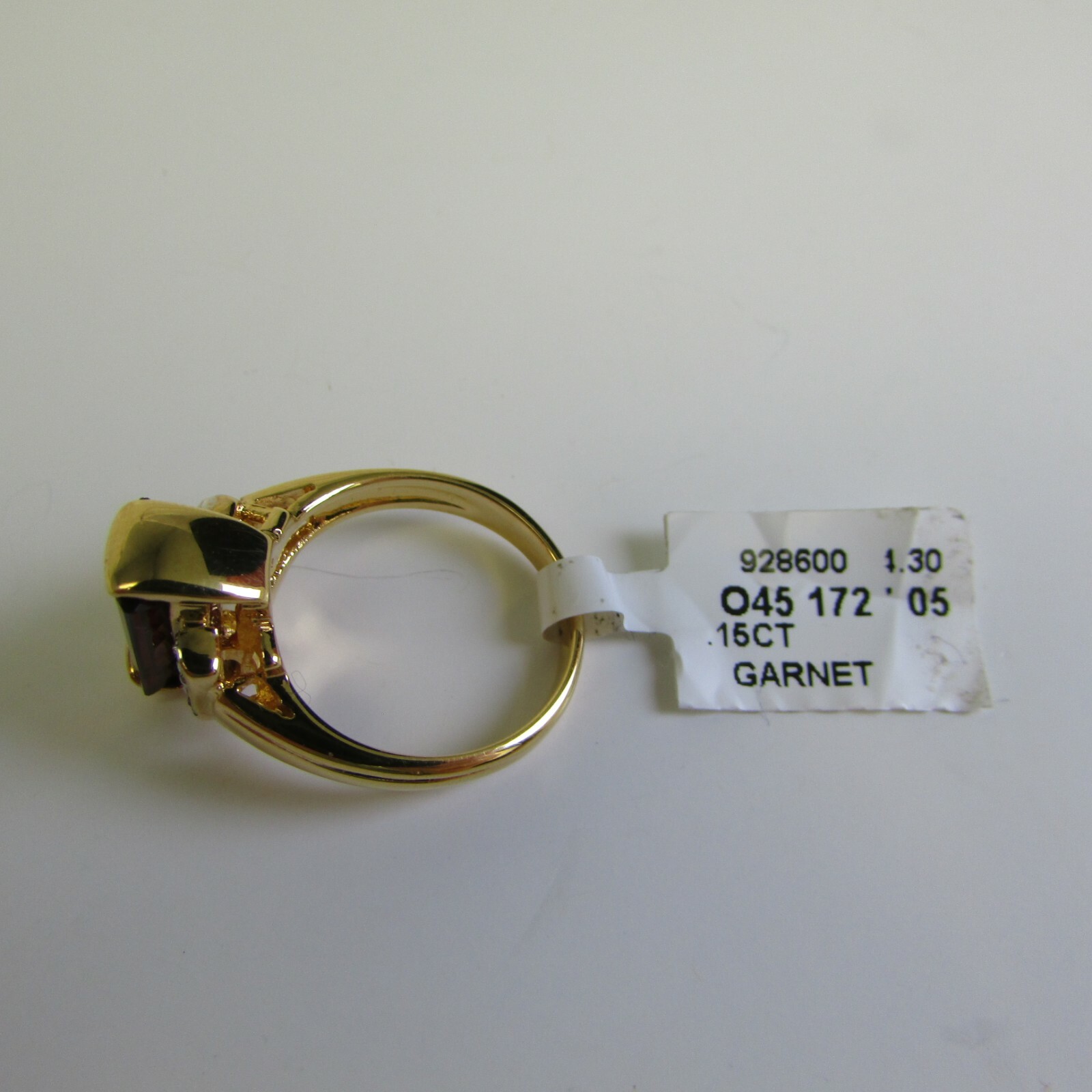Allison Reed Gold Tone Baguette Shaped Garnet Ring Size 6.5 (O45 172_ 05) NEW