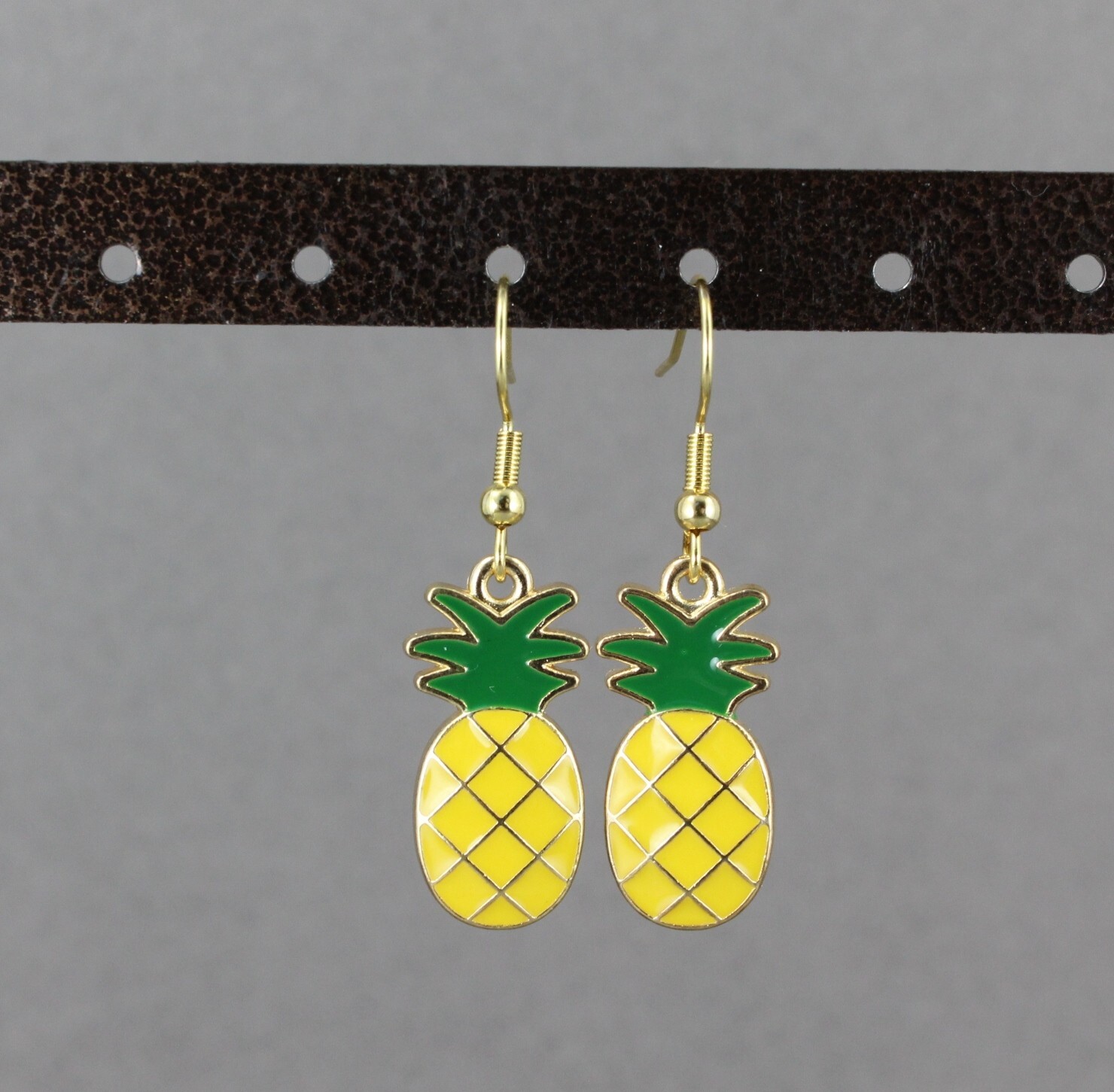 Pineapple earrings dangle lightweight earrings yellow green hawaiian fruit