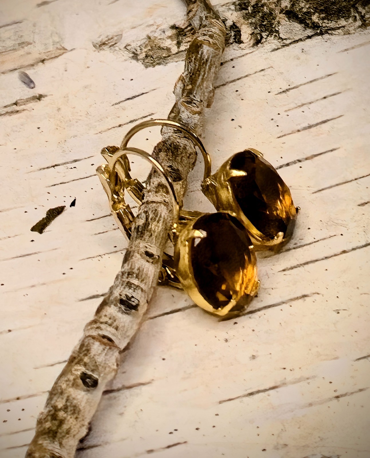 11.30 Total Carats Smokey Quartz In Drop 18k Gold Plated Earrings