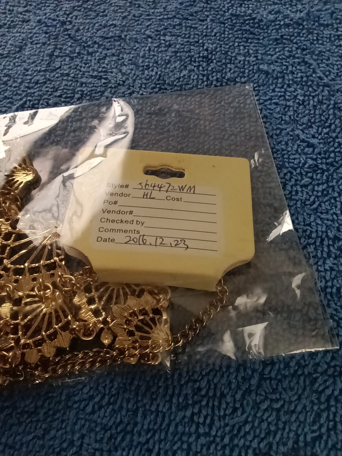 Brand New In Plastic Bag Crimzonrose Asia Black Onyx/ Gold Necklace Pendant 18″