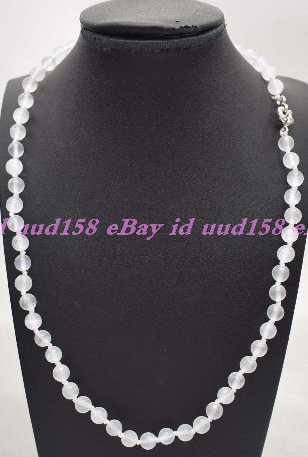 Rare Natural Selenite Smooth Round Gemstone Beads Necklace 16-36″ – Grade AAA