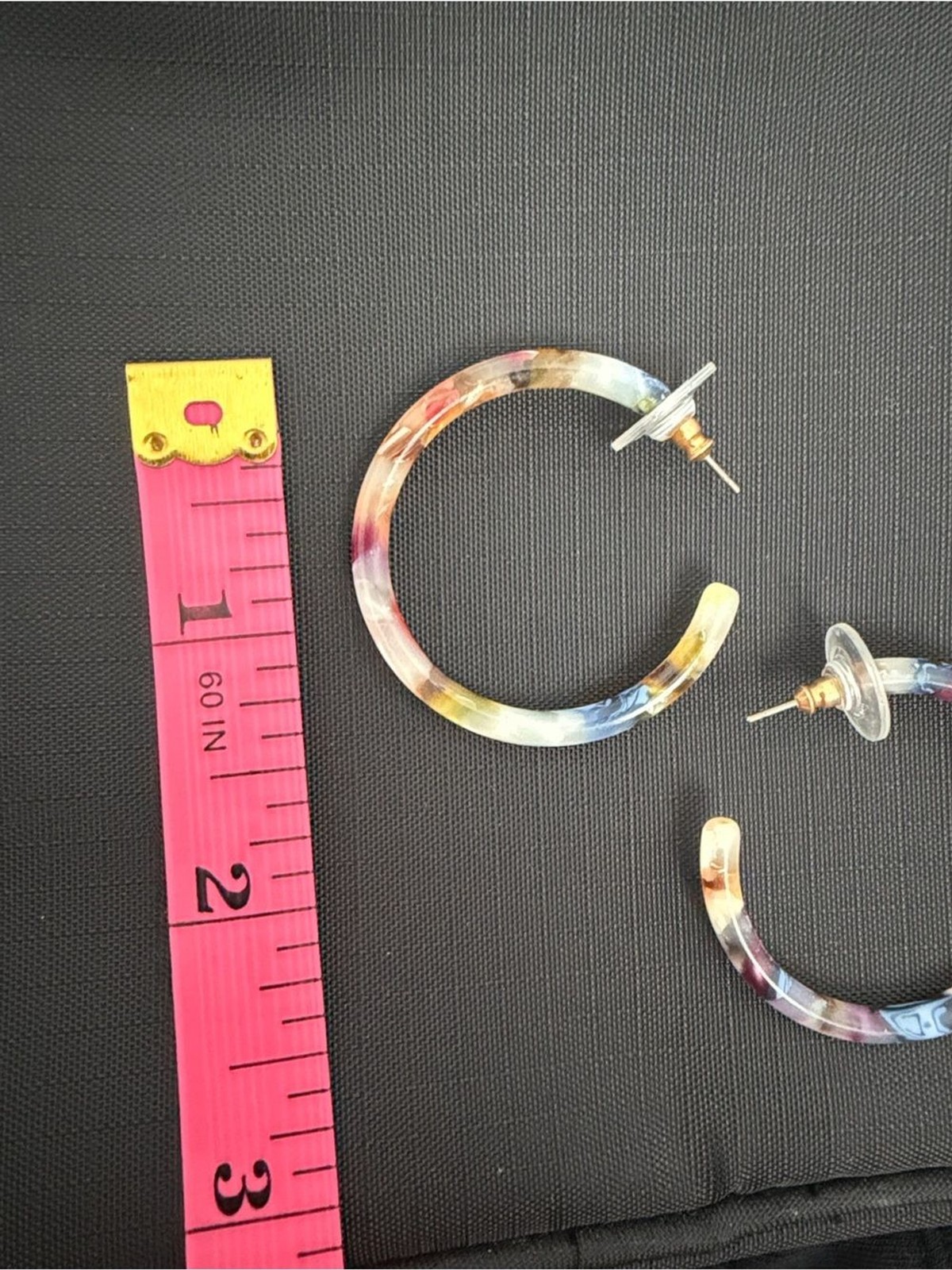 J.Crew Resin multi-tone hoops