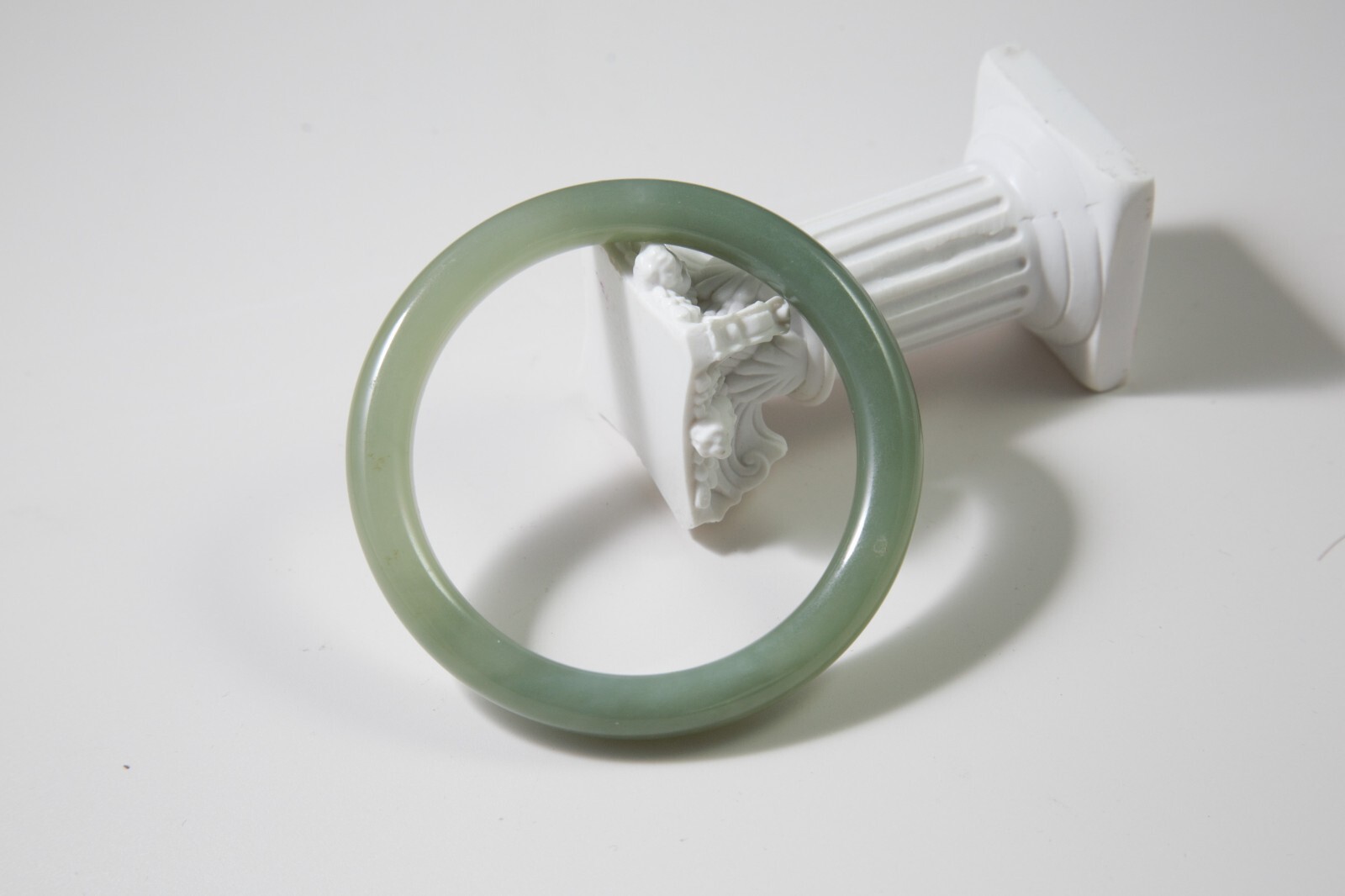 54.2mm Oily Water Duck Egg Green Nephrite Bangle Bracelet | 54口鸭蛋青和田玉手镯