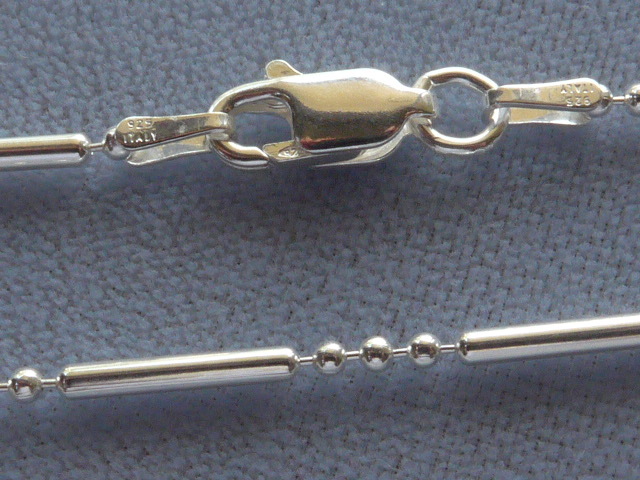 11″ ANKLE BRACELET ITALIAN STERLING SILVER BAR + 3 BEAD STYLE ITALY 925
