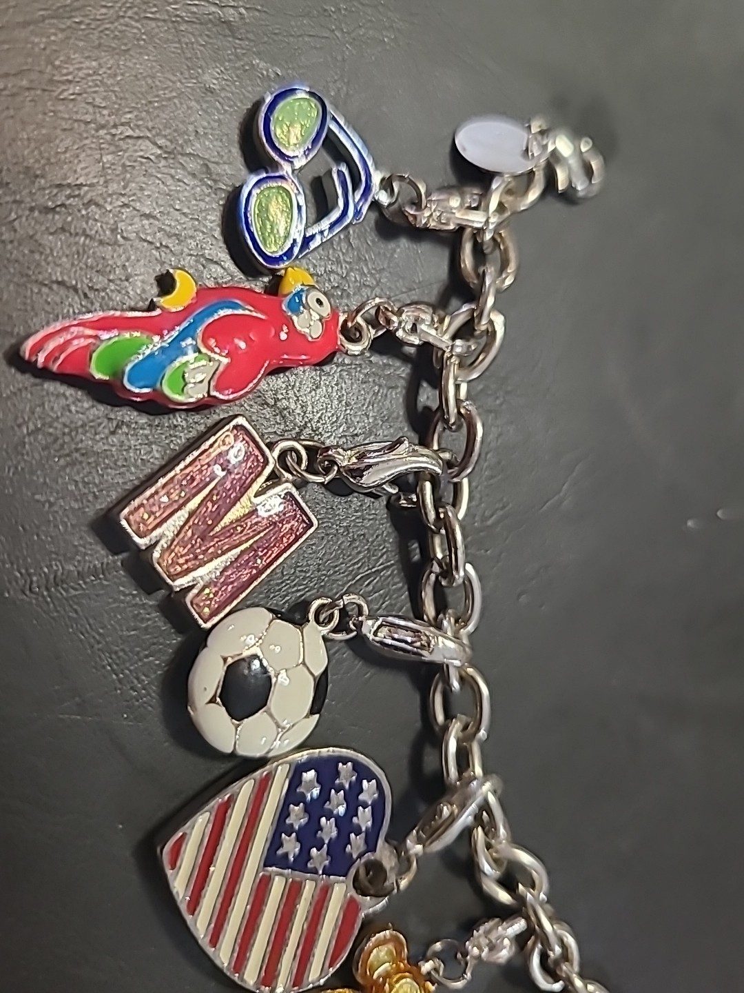Vintage Fashion Jewelry Charm Bracelet Metal Chain with Retro Dangle Charms