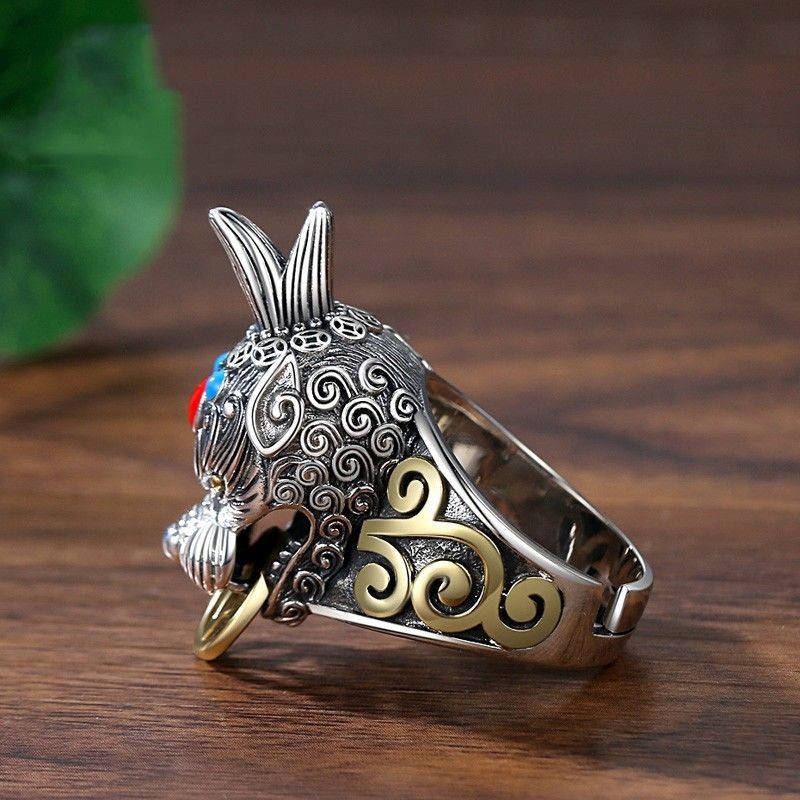 Pixiu Ring Men Adjustable Open Band Wealth Lucky Fashion Jewelry