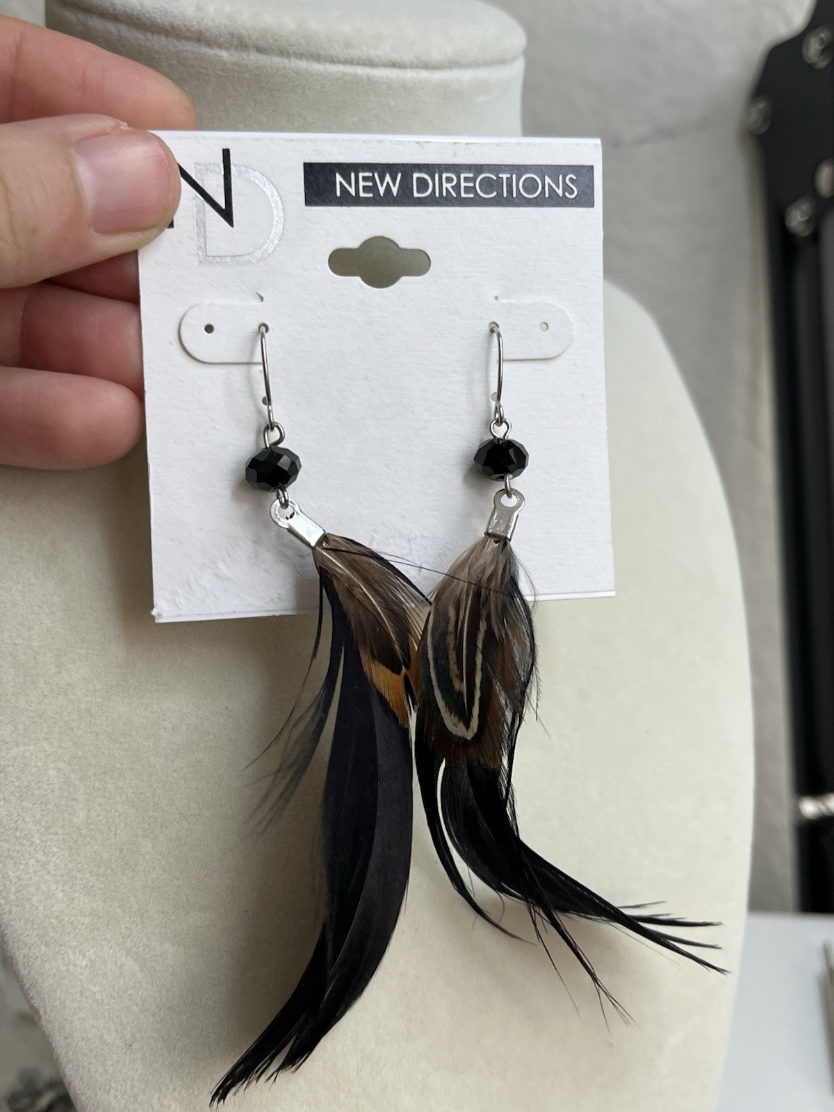 New Feather Dangle Earrings by New Directions New With Tags