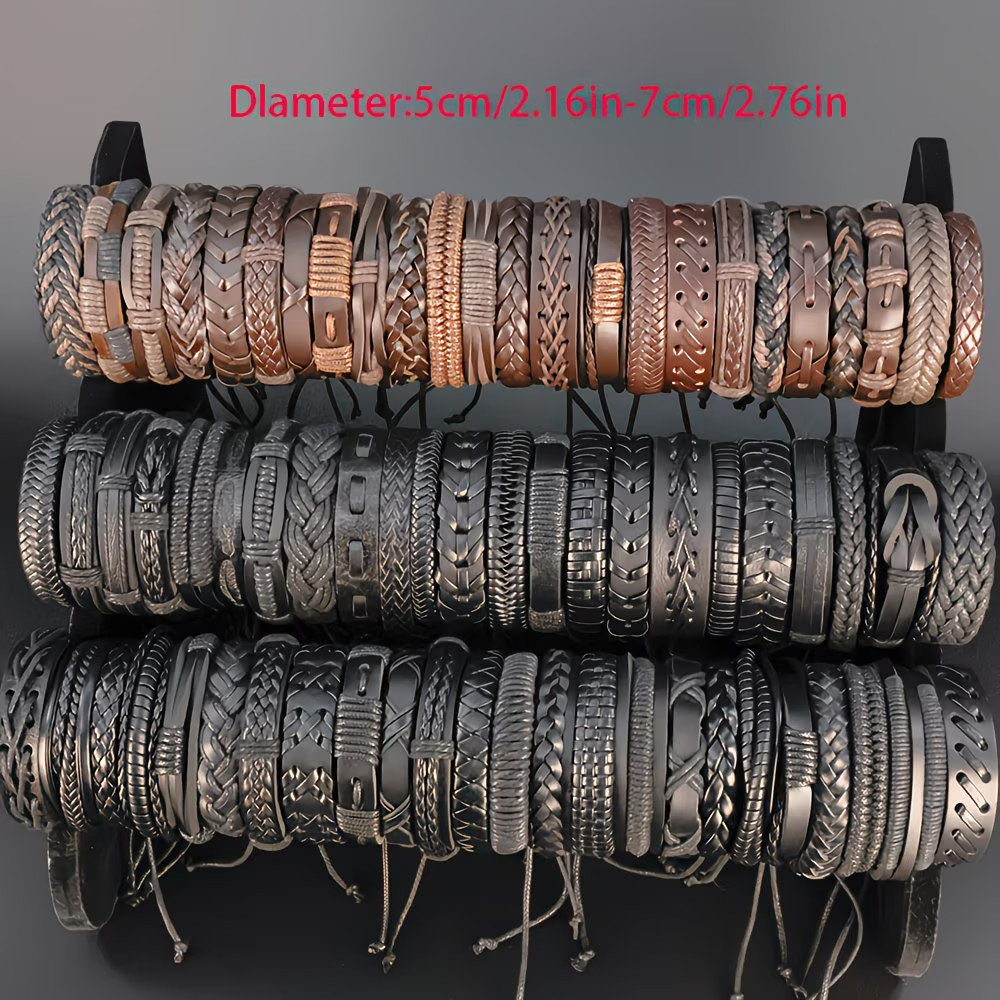 5 Hippie BOHO Leather Random Bracelet Brown or Black Party Friend Favor