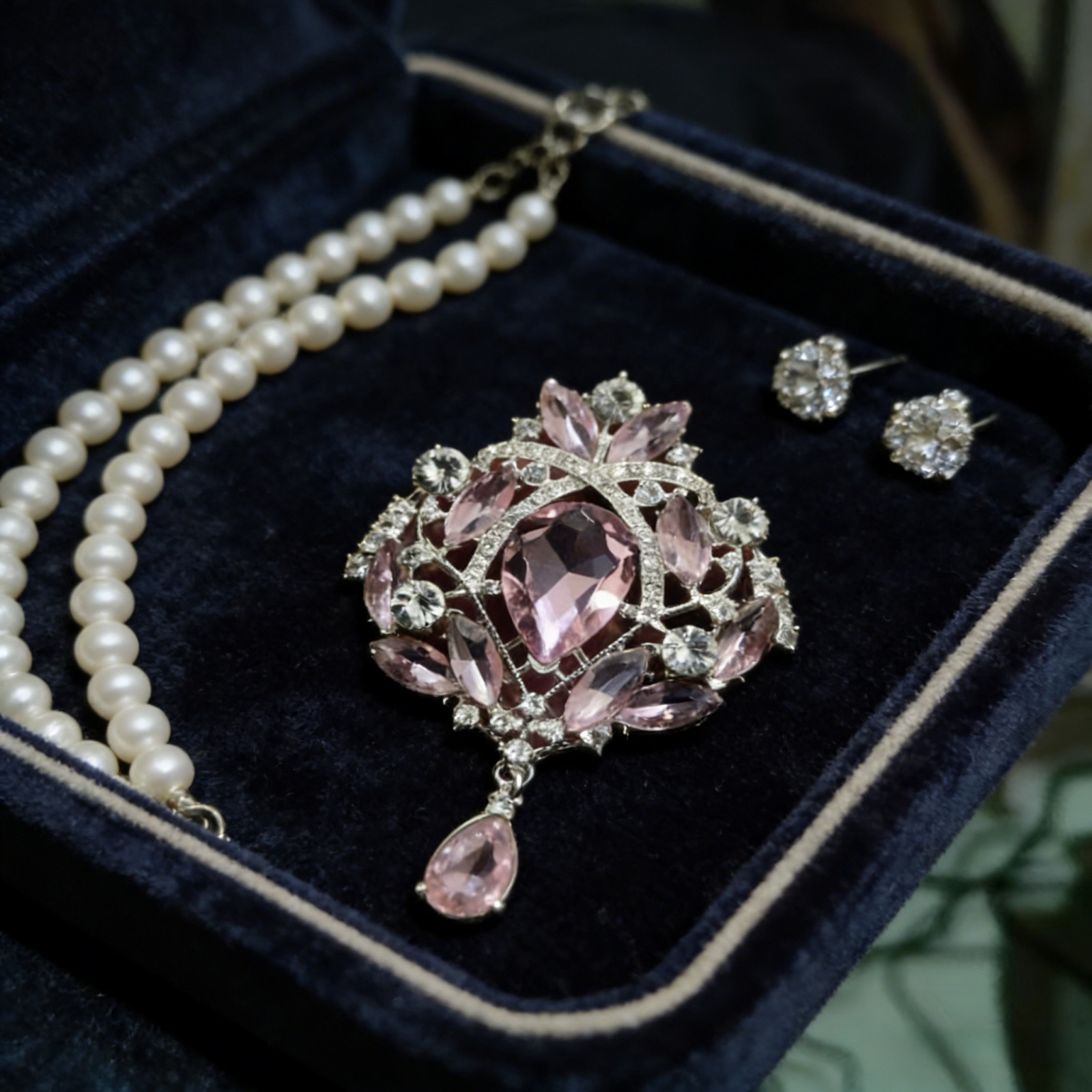 Pink Sparkling Brooch with Rhinestone Crystal for Women Dress Coat Jewelry