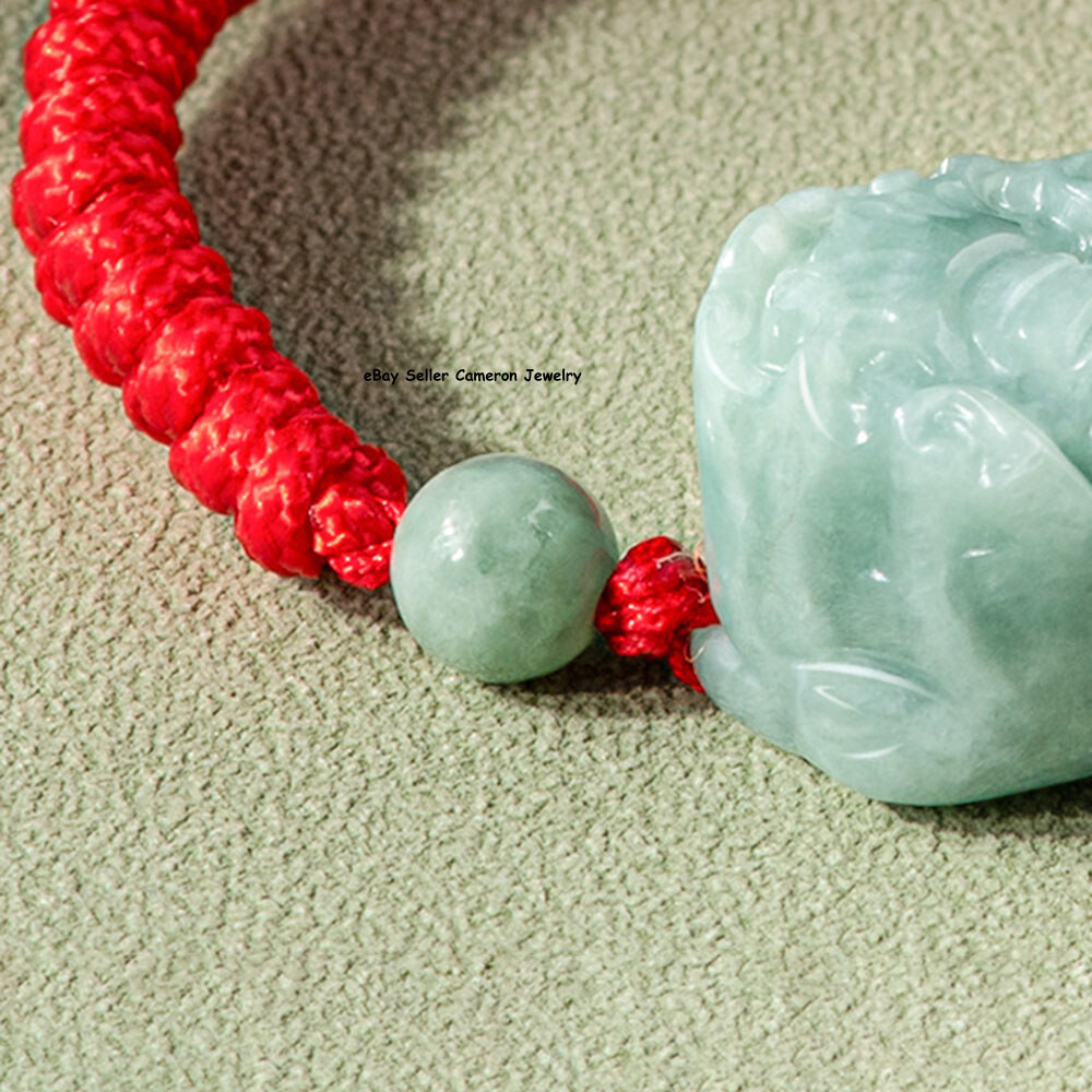 Real Grade A Natural Green Jade Jadeite Women Lucky Pixiu Beads Knitted Bracelet