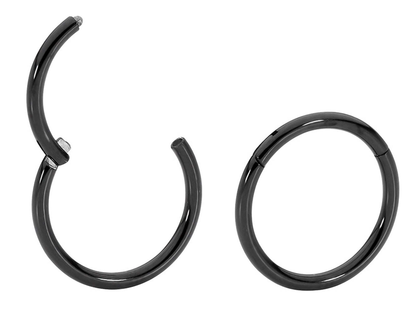 1 Pair 16G Surgical Steel Hinged Hoop Segment Septum Nose Lip Ring Earrings