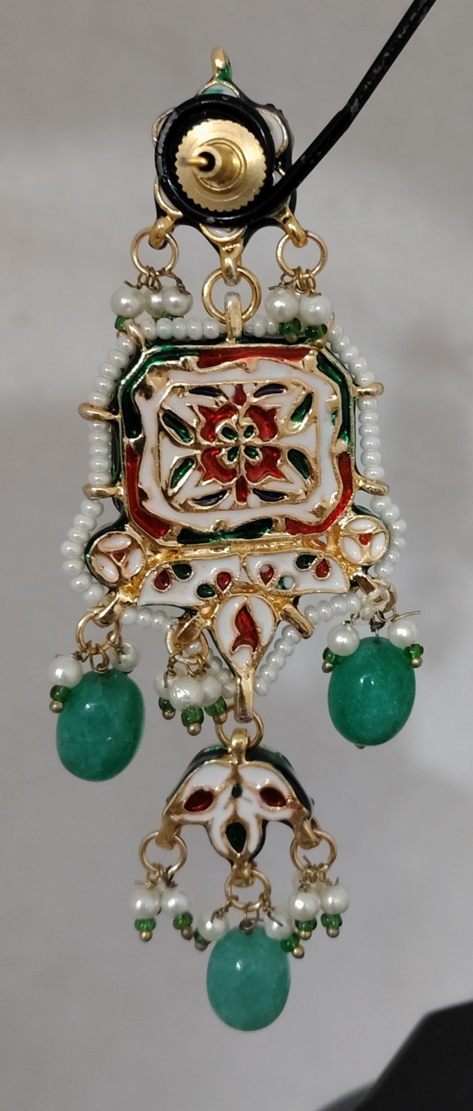 Royal Emerald Kundan Pearl Choker Necklace Set Traditional Bridal Roz Jewellers.