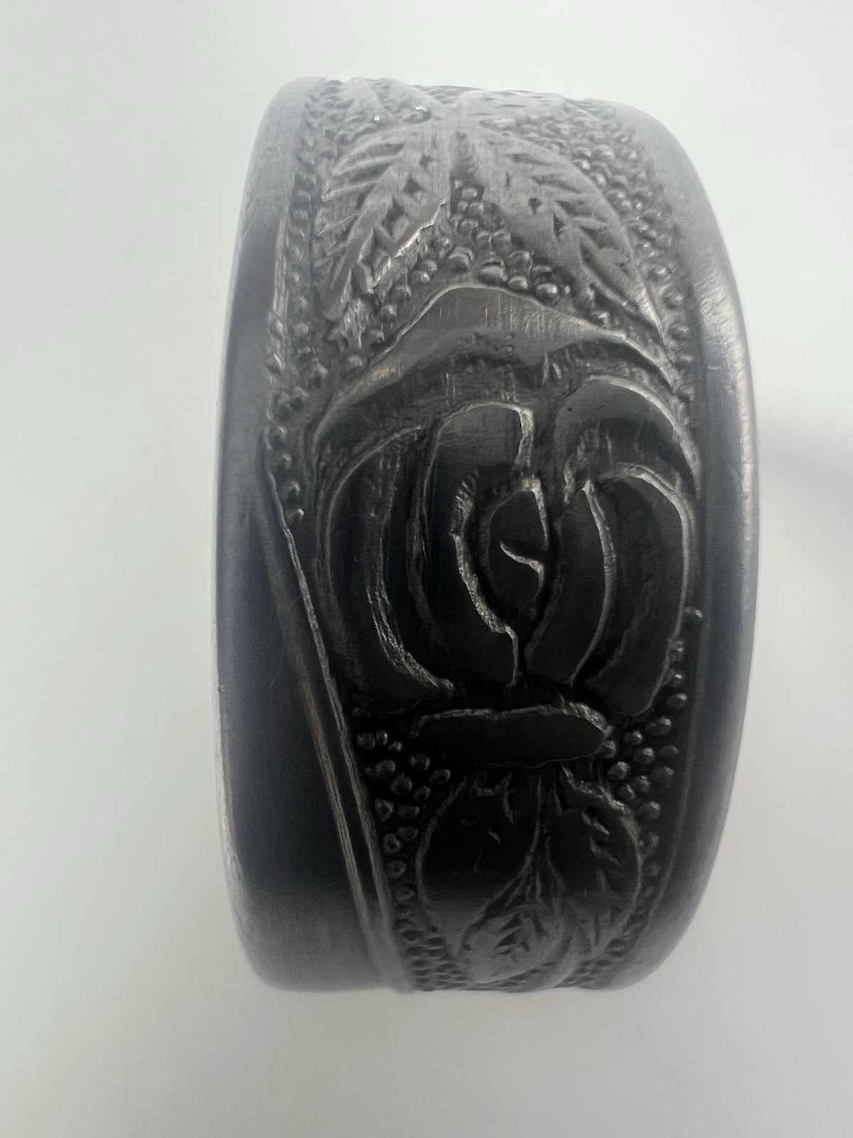 Celtic Rose Flower Spoon Ring Stainless Steel Viking Boho Gothic Unisex Jewelry