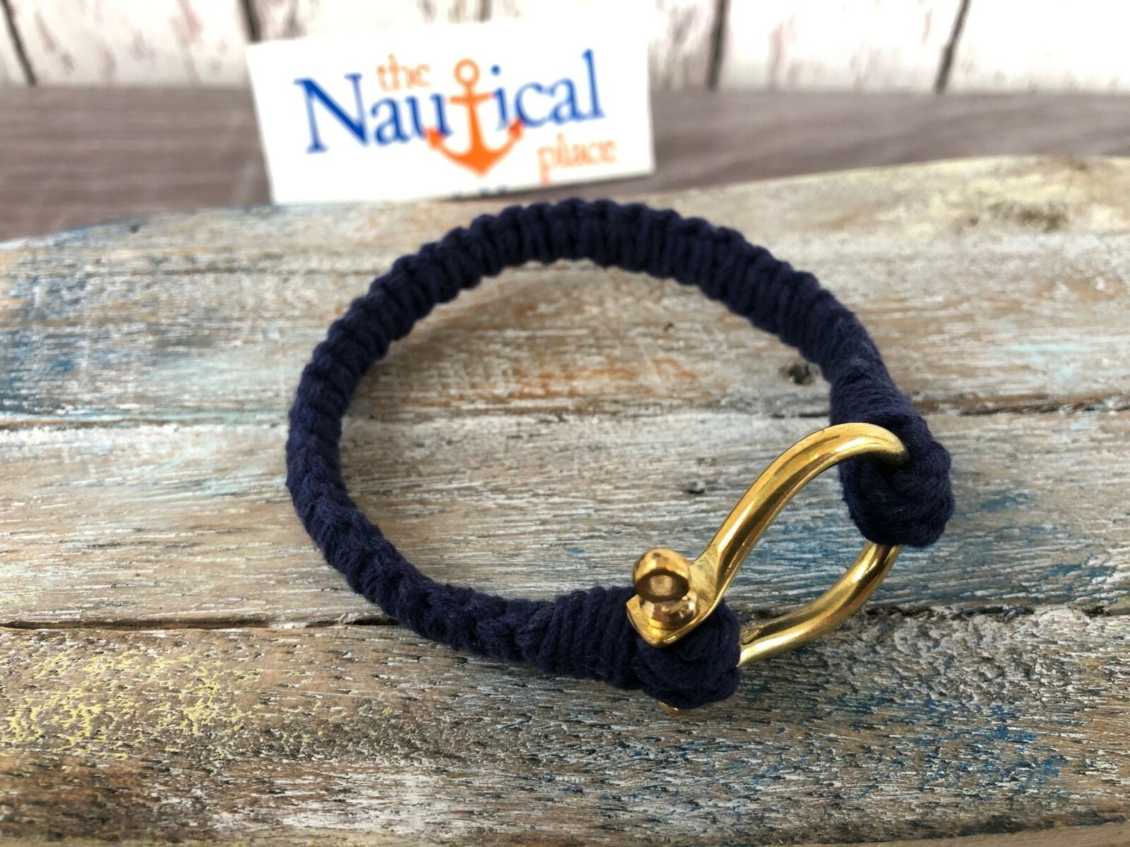 Hand Tied Sailor Knot Bracelet w/ Brass Shackle – Braided Nautical Jewelry