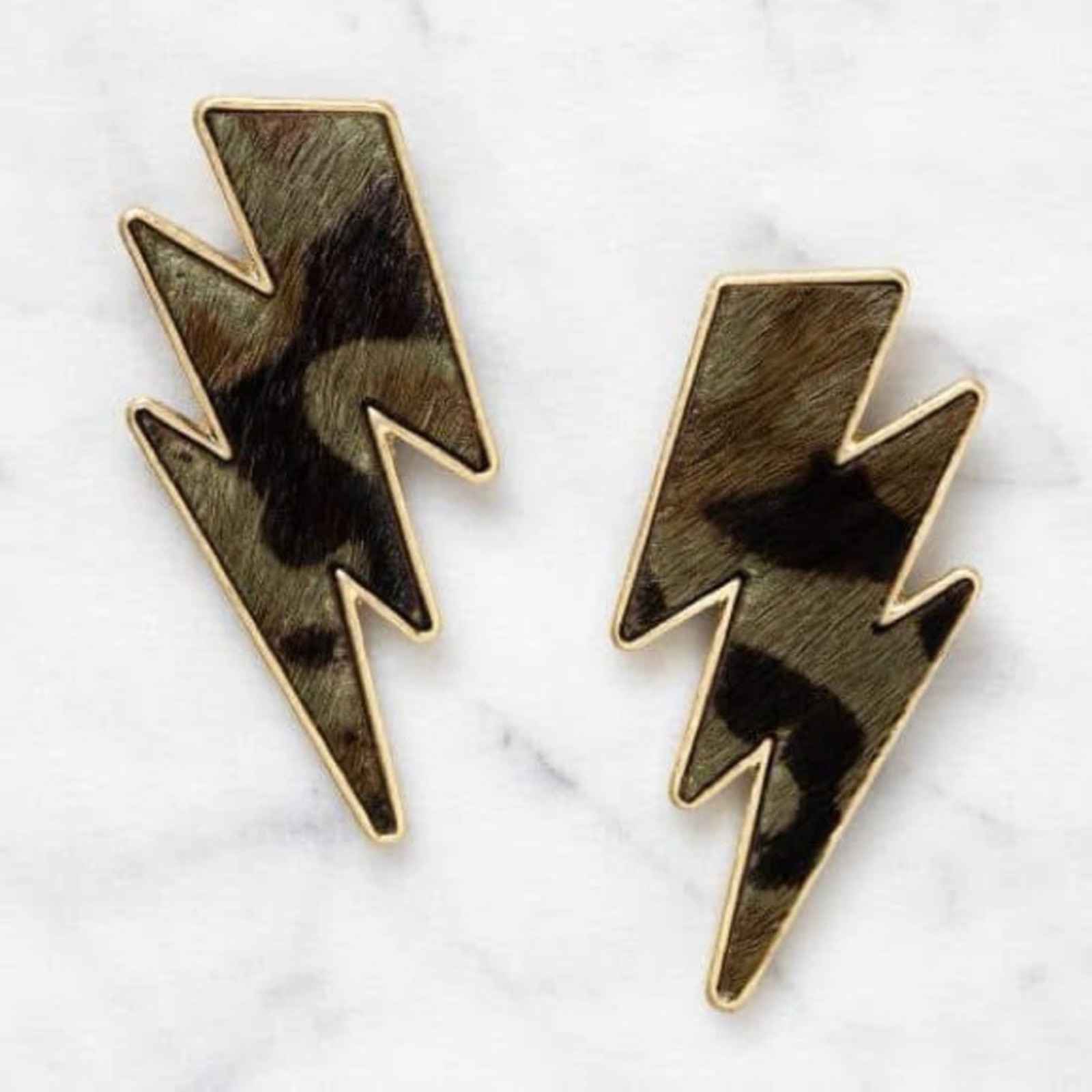 Camouflage Lightning Bolt Earrings
