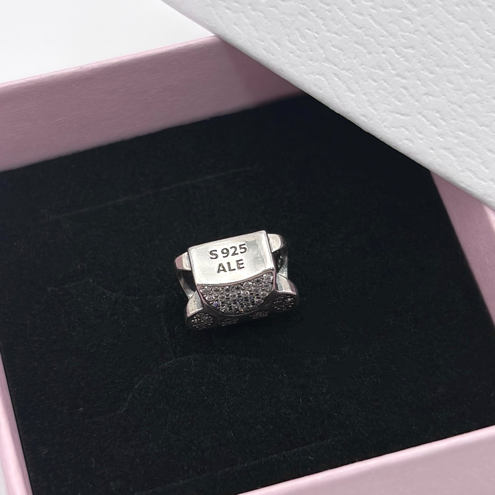 100% NEW #791714CZ PANDORA Sterling Silver Paw Print Charm WITH BOX