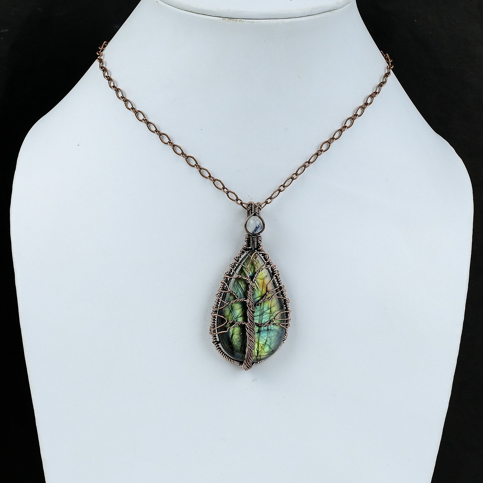 Labradorite Copper Gift For Love Wire Wrapped Tree Of Life Pendant 2.76″