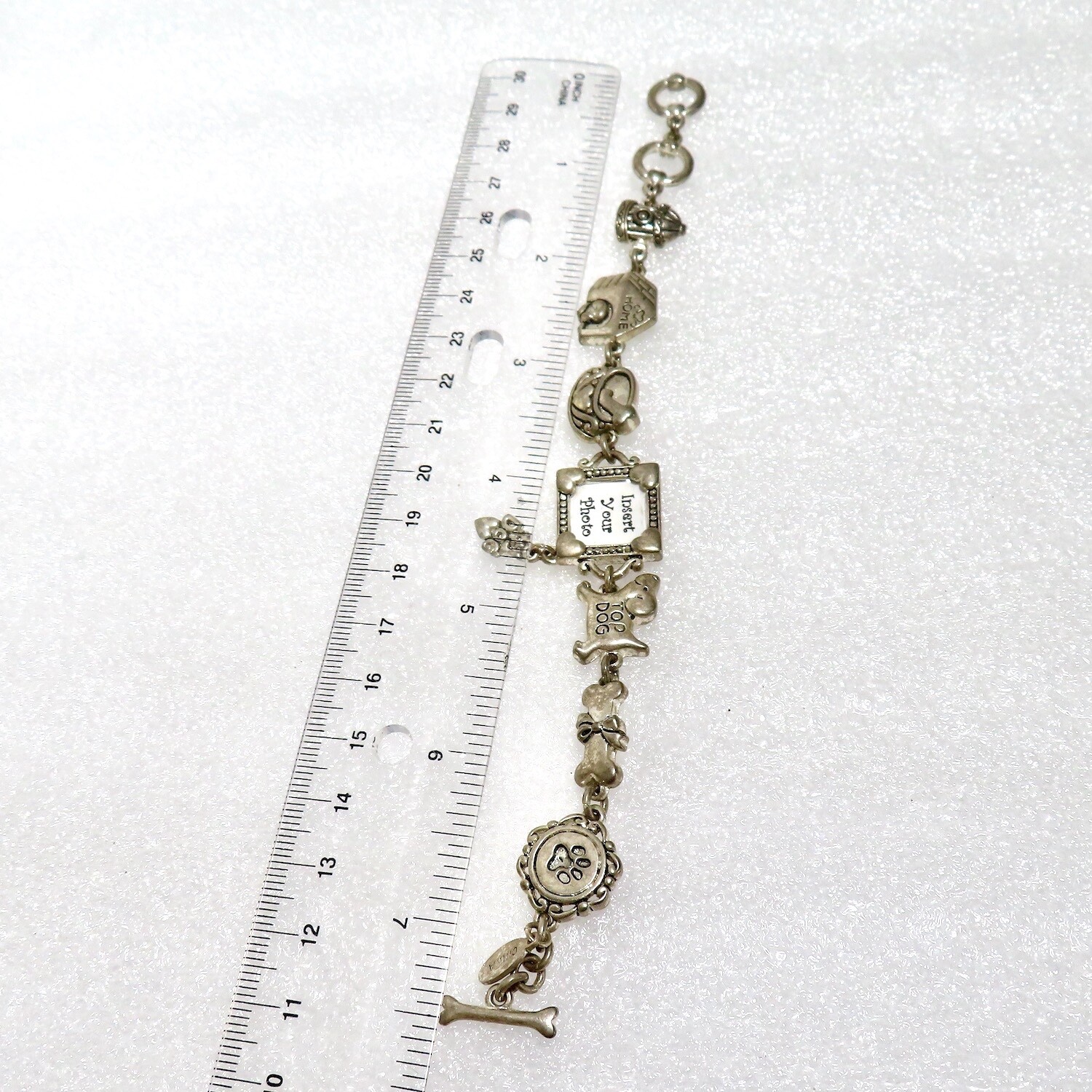 Cookie Lee Dog Photo Bracelet Charm Adjustable Toggle Clasp Silver Plate Dogcore