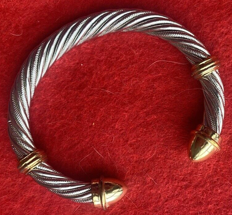 Cable Bracelet for Women Stainless Steel Twisted Cable Bracelets 2 1/4 x 2 in.