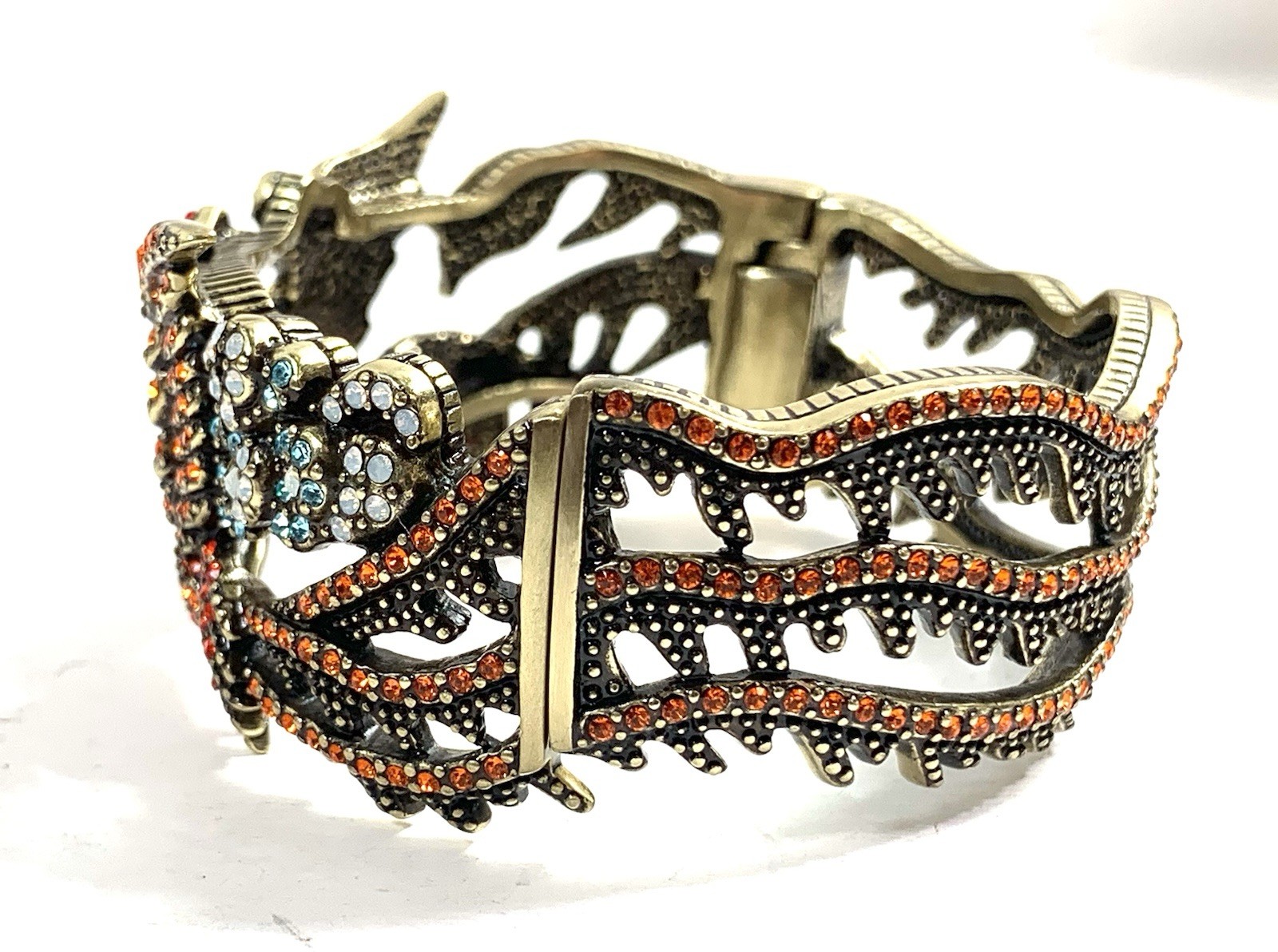 Off Park Collection Multicolor Crystal Gold Tone Phoenix Hinged Bangle Bracelet