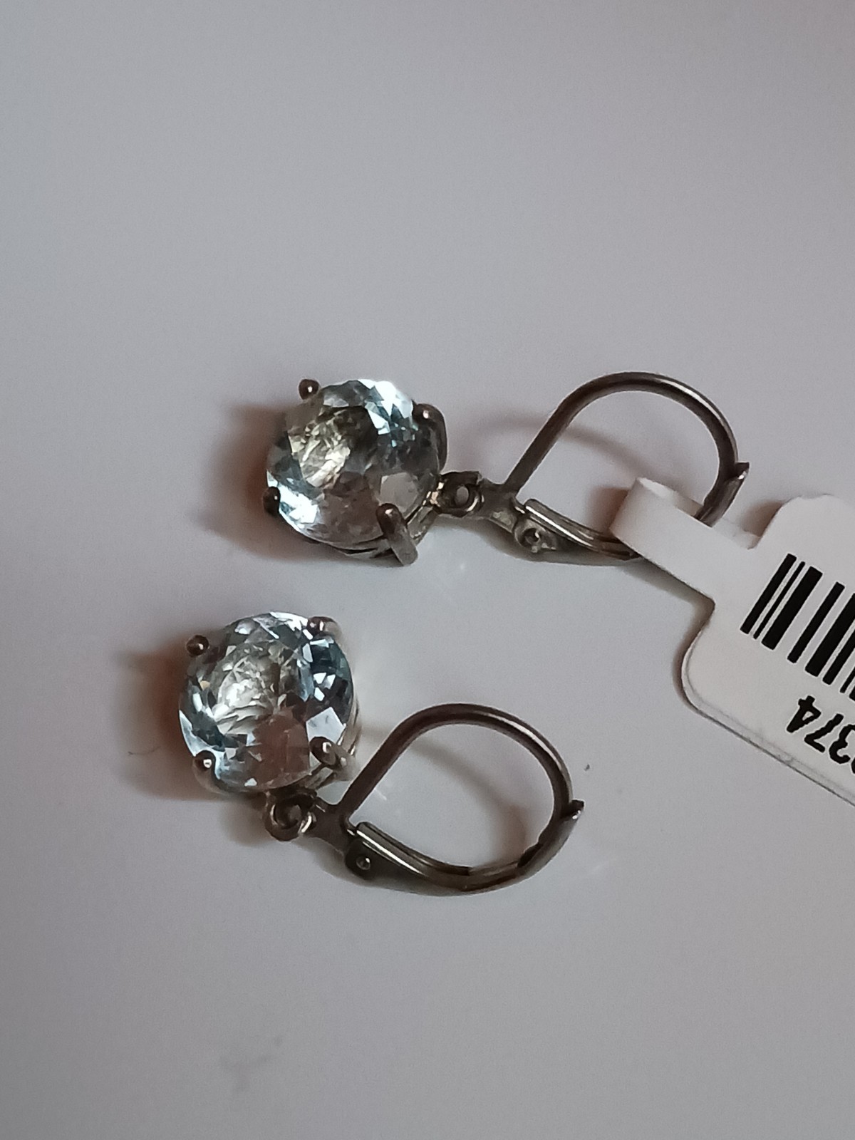 VERY COOL SKY BLUE TOPAZ STERLING SILVER LEVER BACKED EARRINGS