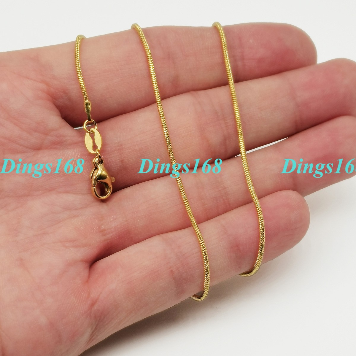 Unisex Round Snake Chain Necklace / 18K Gold Filled/ Tarnish-Resist/ Nickel-Free