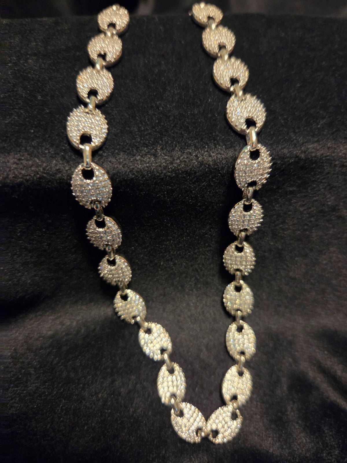18k White Gold Filled Gucci Puff Necklace