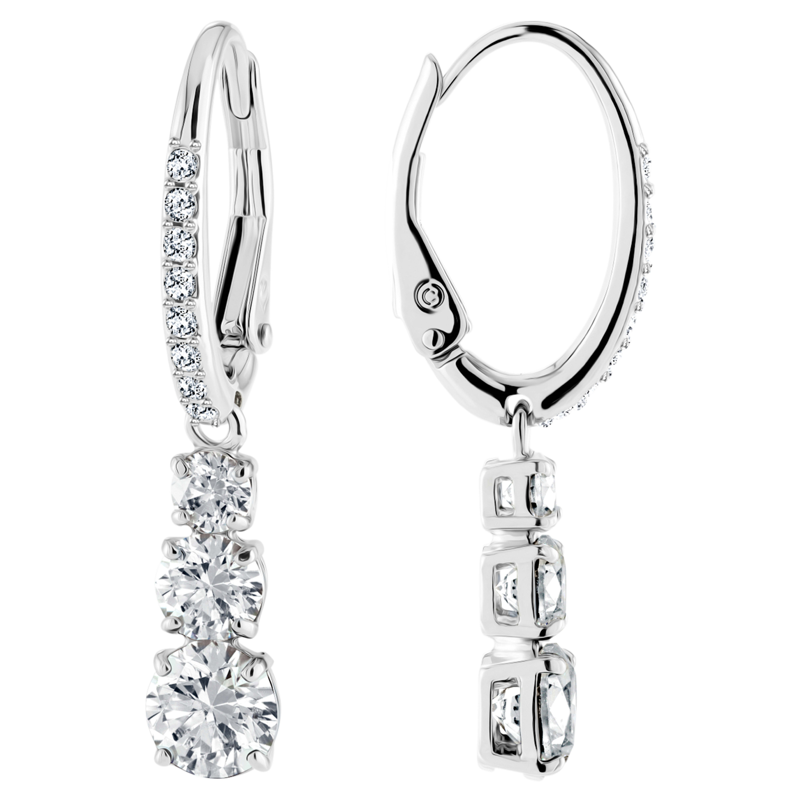 Swarovski Attract Trilogy Hoop White Rhodium Plated Earrings 5416155