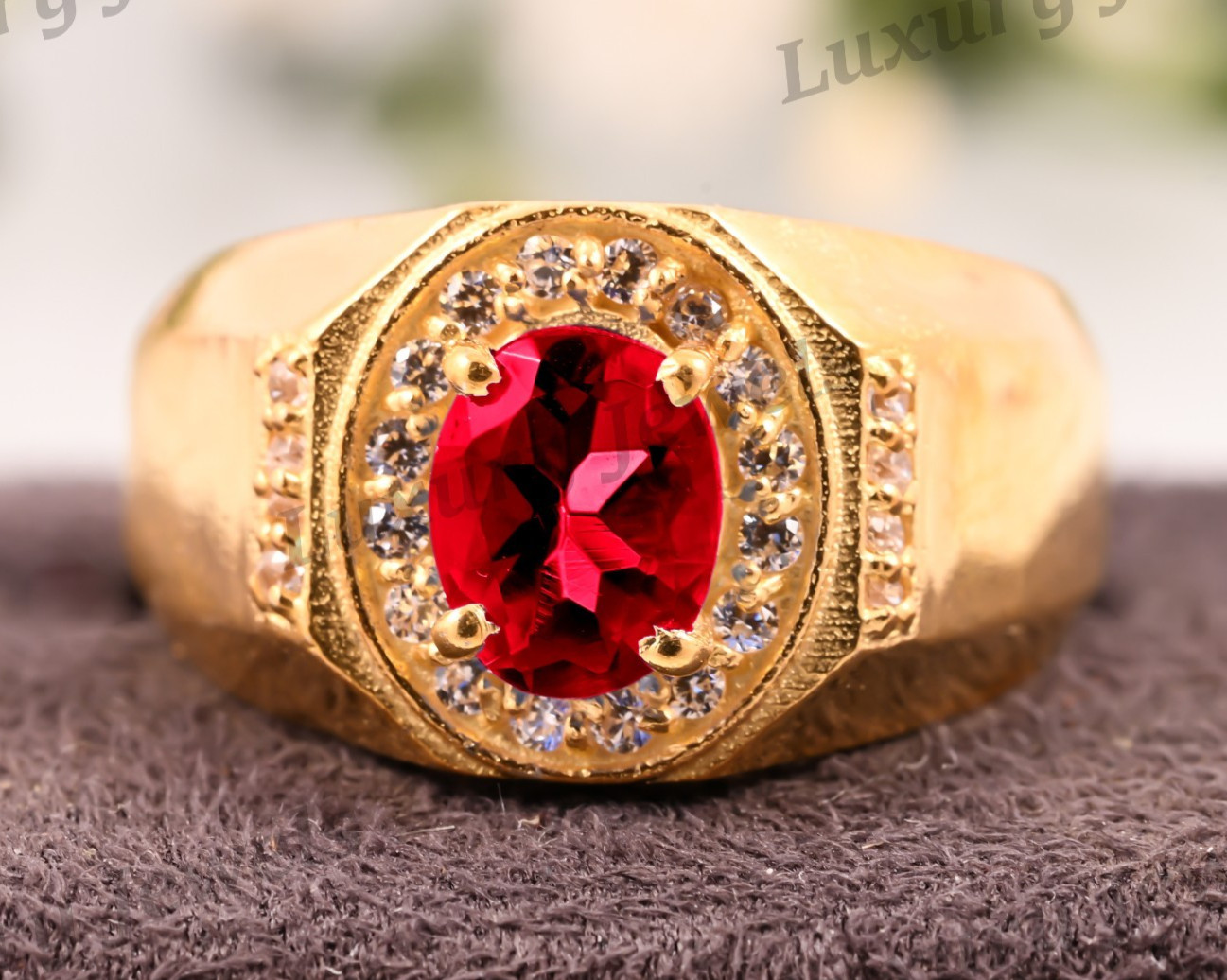 Natural Pink Tourmaline Men’s Ring 925 Sterling Silver Handmade Gift